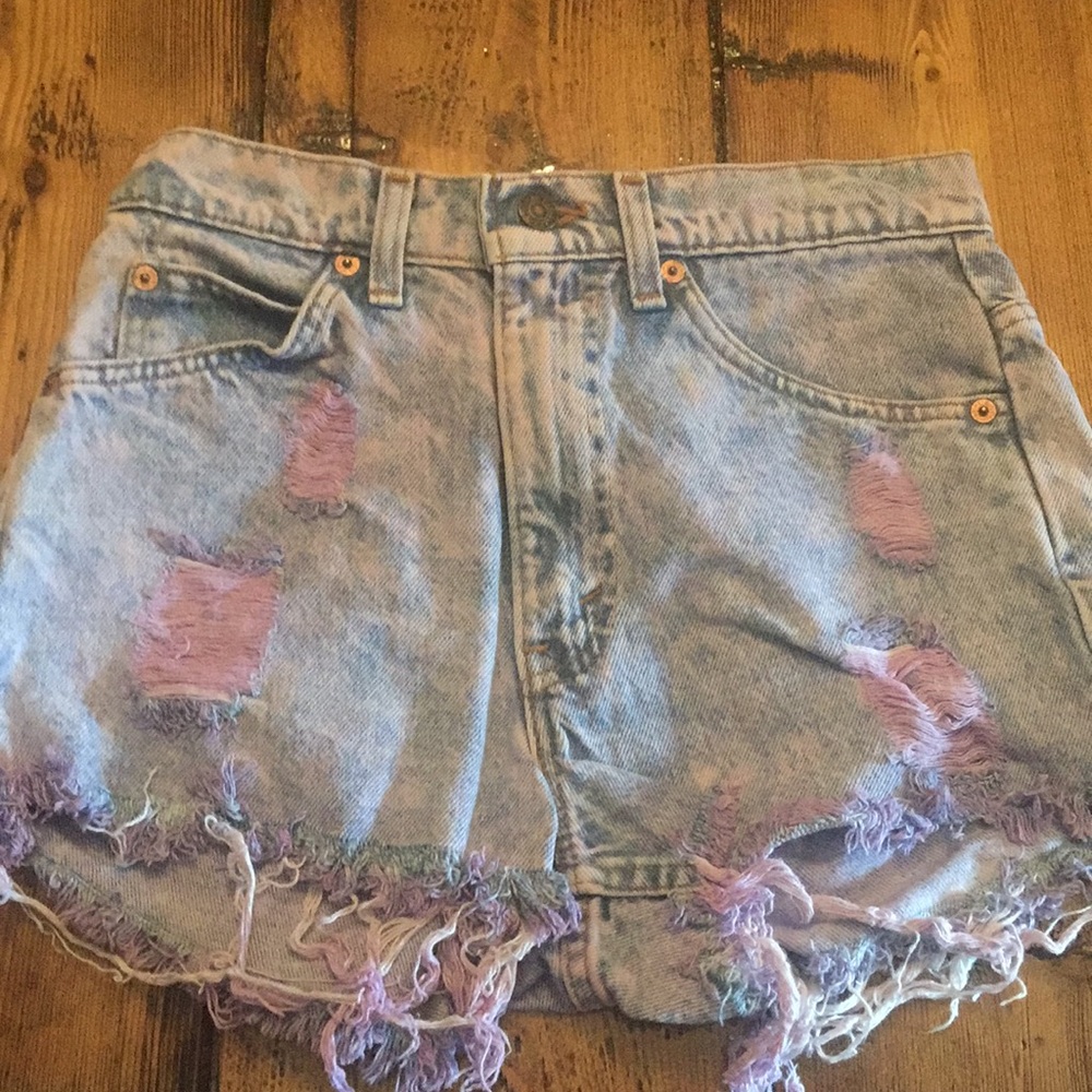Levi’s purple denim shorts